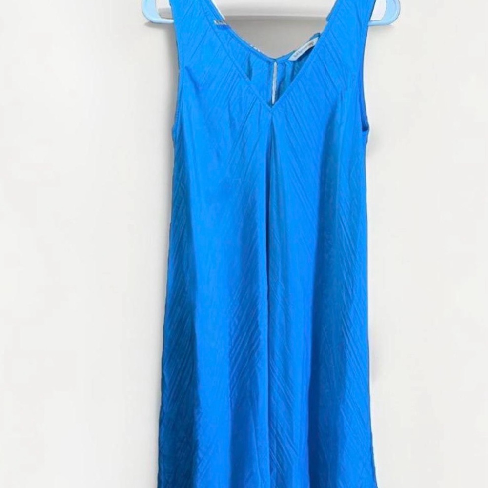 Soft Surroundings Teal Blue Sleeveless Dress with pockets